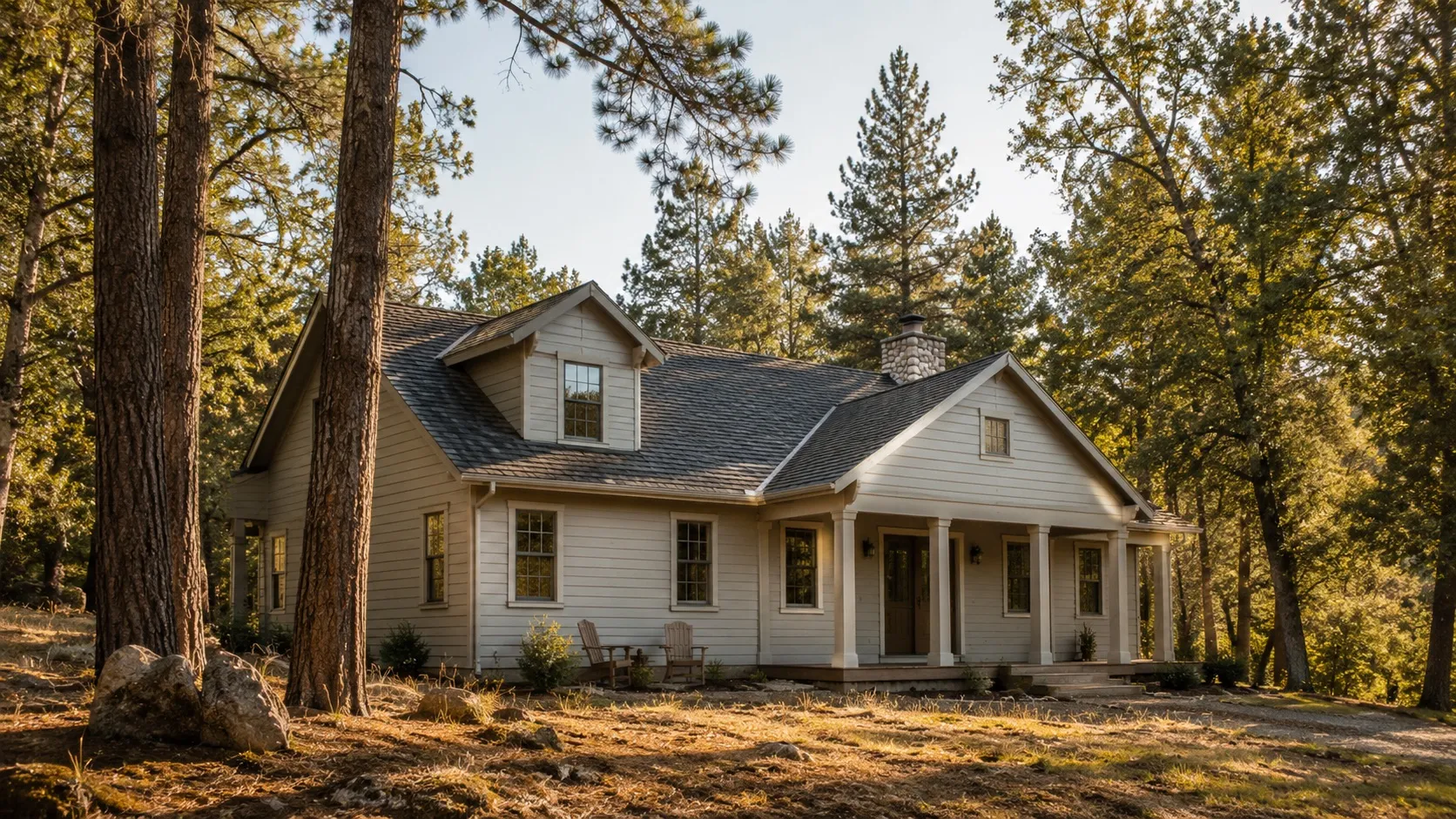 An older foothill home among the pines near Placerville